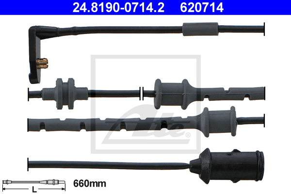 ATE 24.8190-0714.2 Contatto segnalazione, Usura past. freno/mat. d'attrito