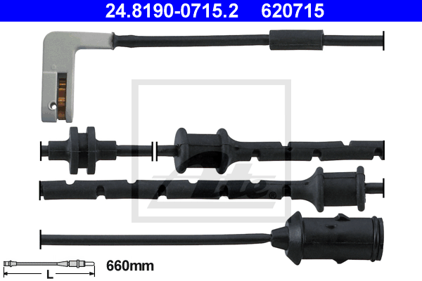 ATE 24.8190-0715.2 Contatto segnalazione, Usura past. freno/mat. d'attrito