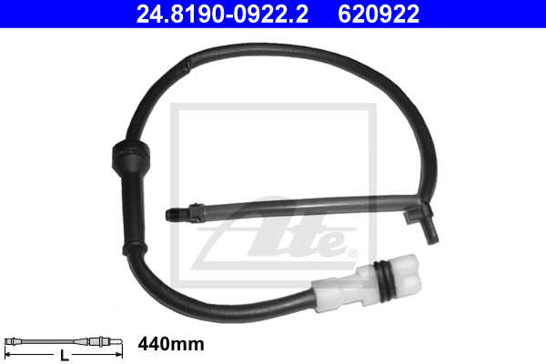 ATE 24.8190-0922.2 Contatto segnalazione, Usura past. freno/mat. d'attrito-Contatto segnalazione, Usura past. freno/mat. d'attrito-Ricambi Euro