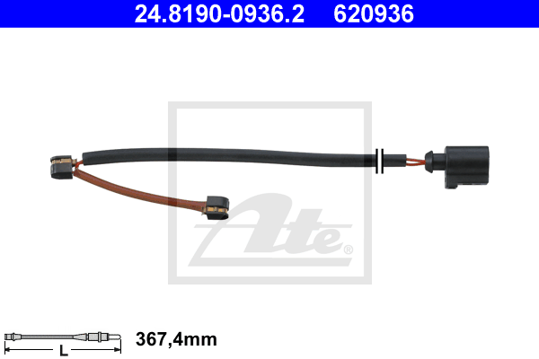 ATE 24.8190-0936.2 Contatto segnalazione, Usura past. freno/mat. d'attrito