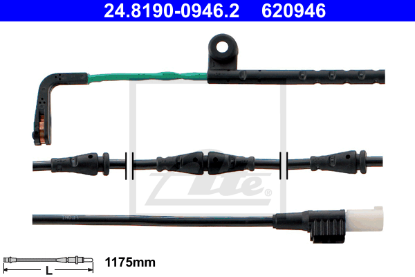 ATE 24.8190-0946.2 Contatto segnalazione, Usura past. freno/mat. d'attrito