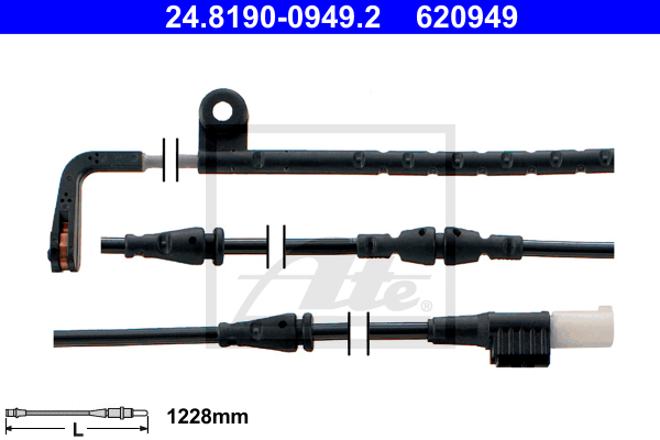 ATE 24.8190-0949.2 Contatto segnalazione, Usura past. freno/mat. d'attrito