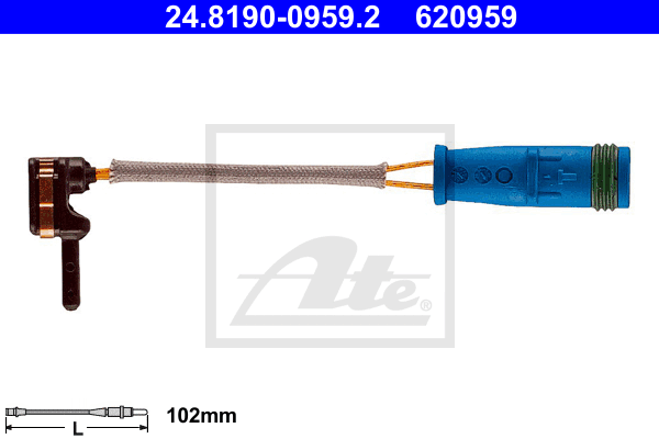 ATE 24.8190-0959.2 Contatto segnalazione, Usura past. freno/mat. d'attrito-Contatto segnalazione, Usura past. freno/mat. d'attrito-Ricambi Euro