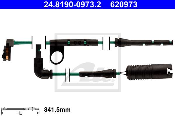 ATE 24.8190-0973.2 Contatto segnalazione, Usura past. freno/mat. d'attrito