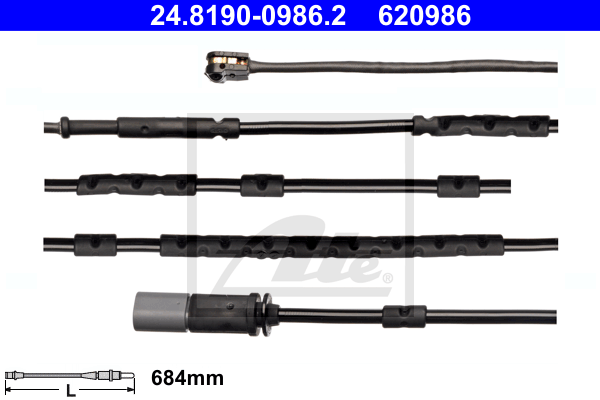 ATE 24.8190-0986.2 Contatto segnalazione, Usura past. freno/mat. d'attrito