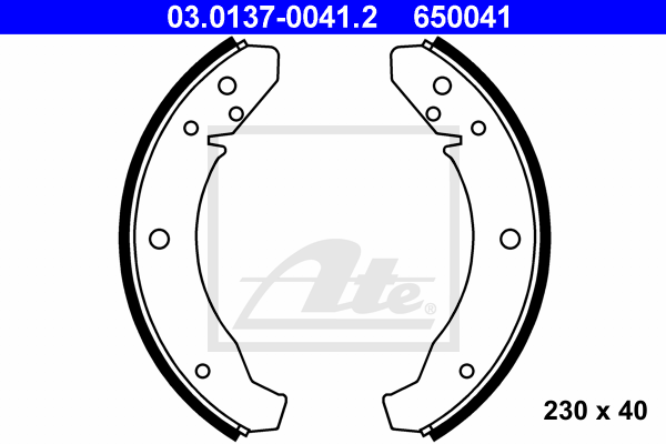 ATE 03.0137-0041.2 Kit ganasce freno-Kit ganasce freno-Ricambi Euro