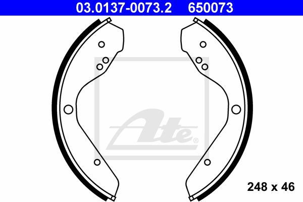 ATE 03.0137-0073.2 Kit ganasce freno-Kit ganasce freno-Ricambi Euro