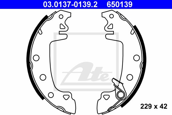 ATE 03.0137-0139.2 Kit ganasce freno-Kit ganasce freno-Ricambi Euro