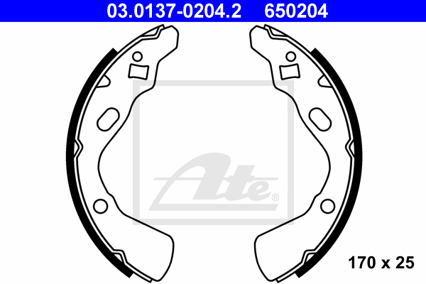 ATE 03.0137-0204.2 Kit ganasce freno-Kit ganasce freno-Ricambi Euro