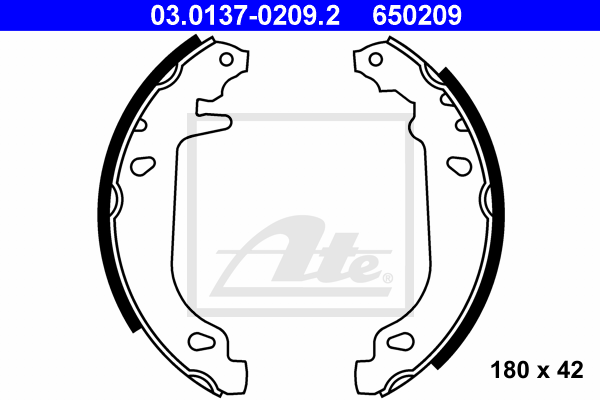 ATE 03.0137-0209.2 Kit ganasce freno-Kit ganasce freno-Ricambi Euro