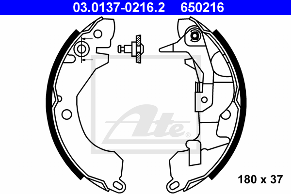 ATE 03.0137-0216.2 Kit ganasce freno-Kit ganasce freno-Ricambi Euro