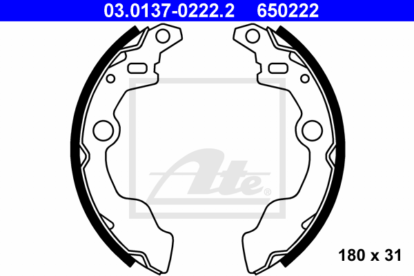 ATE 03.0137-0222.2 Kit ganasce freno