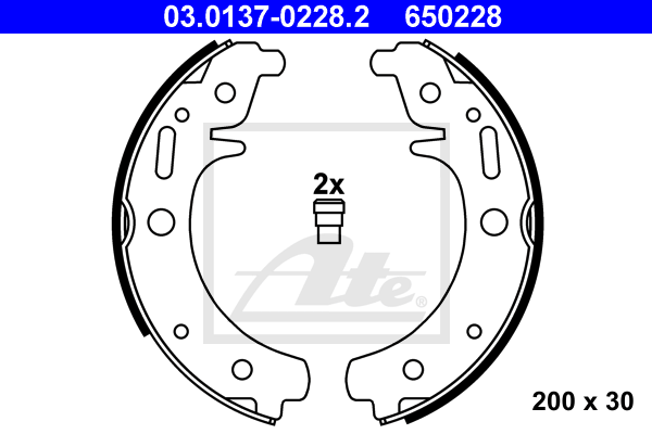 ATE 03.0137-0228.2 Kit ganasce freno-Kit ganasce freno-Ricambi Euro