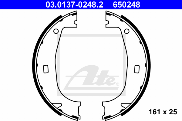 ATE 03.0137-0248.2 Kit ganasce, Freno stazionamento-Kit ganasce, Freno stazionamento-Ricambi Euro