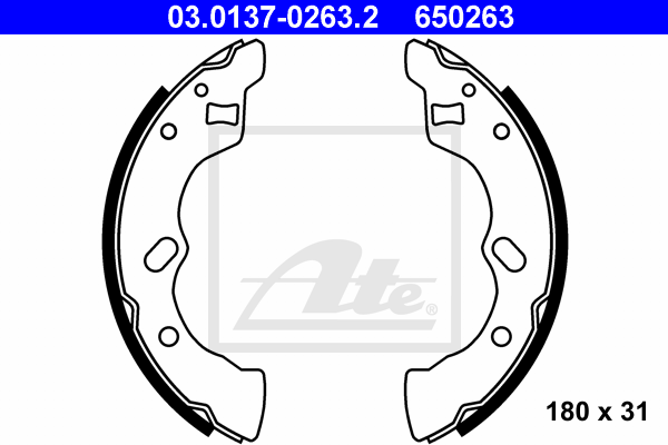 ATE 03.0137-0263.2 Kit ganasce freno-Kit ganasce freno-Ricambi Euro