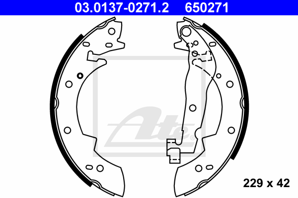 ATE 03.0137-0271.2 Kit ganasce freno-Kit ganasce freno-Ricambi Euro