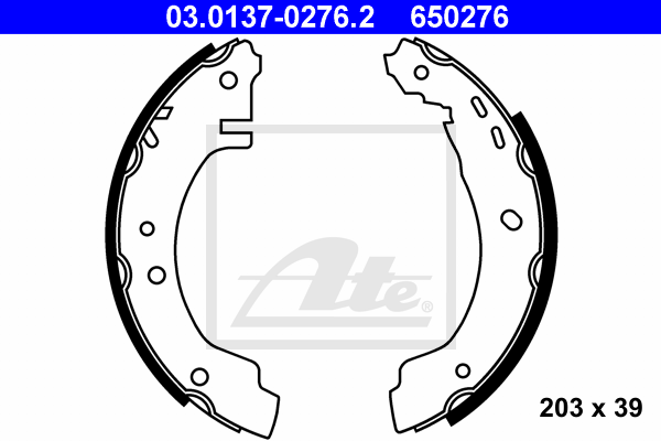 ATE 03.0137-0276.2 Kit ganasce freno-Kit ganasce freno-Ricambi Euro