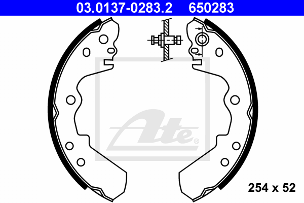 ATE 03.0137-0283.2 Kit ganasce freno-Kit ganasce freno-Ricambi Euro