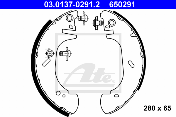 ATE 03.0137-0291.2 Kit ganasce freno-Kit ganasce freno-Ricambi Euro