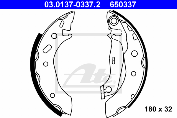 ATE 03.0137-0337.2 Kit ganasce freno-Kit ganasce freno-Ricambi Euro