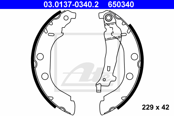 ATE 03.0137-0340.2 Kit ganasce freno-Kit ganasce freno-Ricambi Euro