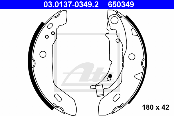 ATE 03.0137-0349.2 Kit ganasce freno-Kit ganasce freno-Ricambi Euro