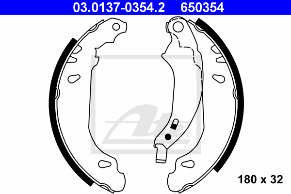 ATE 03.0137-0354.2 Kit ganasce freno-Kit ganasce freno-Ricambi Euro