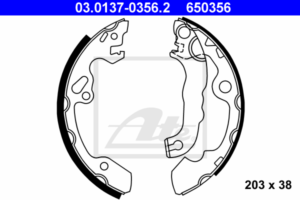 ATE 03.0137-0356.2 Kit ganasce freno-Kit ganasce freno-Ricambi Euro