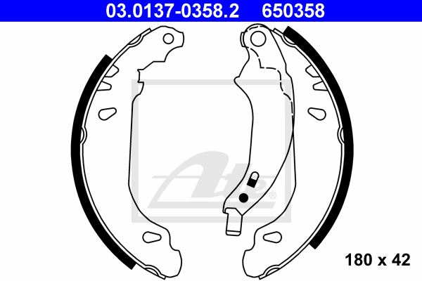 ATE 03.0137-0358.2 Kit ganasce freno-Kit ganasce freno-Ricambi Euro