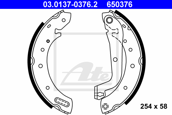 ATE 03.0137-0376.2 Kit ganasce freno-Kit ganasce freno-Ricambi Euro