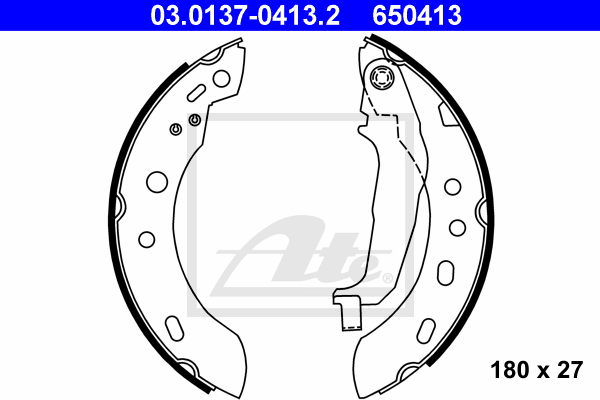 ATE 03.0137-0413.2 Kit ganasce freno-Kit ganasce freno-Ricambi Euro