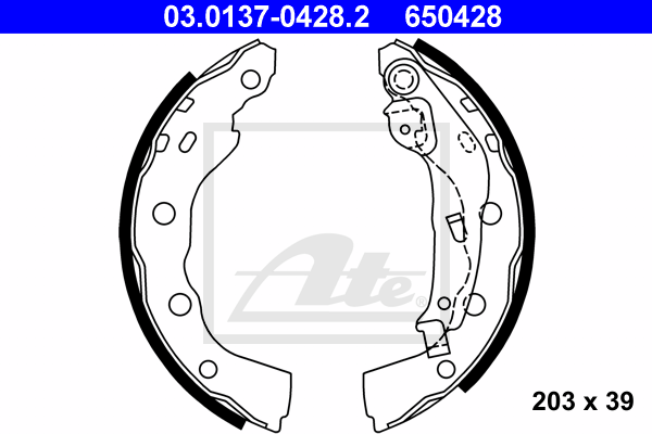 ATE 03.0137-0428.2 Kit ganasce freno-Kit ganasce freno-Ricambi Euro