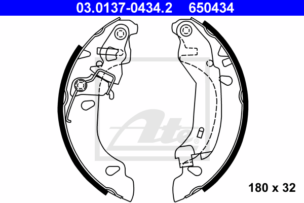 ATE 03.0137-0434.2 Kit ganasce freno