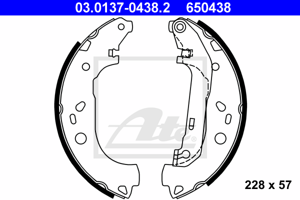 ATE 03.0137-0438.2 Kit ganasce freno-Kit ganasce freno-Ricambi Euro