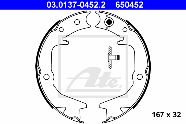 ATE 03.0137-0452.2 Kit ganasce, Freno stazionamento