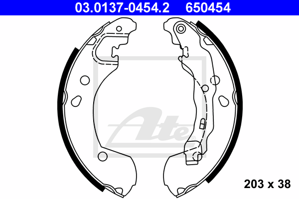 ATE 03.0137-0454.2 Kit ganasce freno