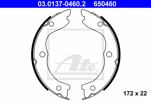 ATE 03.0137-0460.2 Kit ganasce, Freno stazionamento