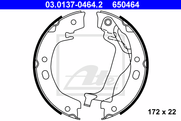 ATE 03.0137-0464.2 Kit ganasce, Freno stazionamento