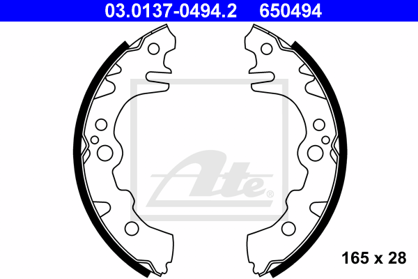 ATE 03.0137-0494.2 Kit ganasce freno-Kit ganasce freno-Ricambi Euro