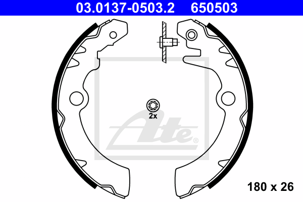 ATE 03.0137-0503.2 Kit ganasce freno-Kit ganasce freno-Ricambi Euro