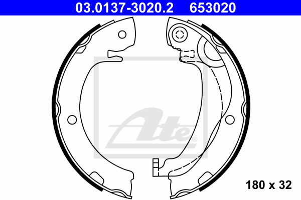 ATE 03.0137-3020.2 Kit ganasce, Freno stazionamento