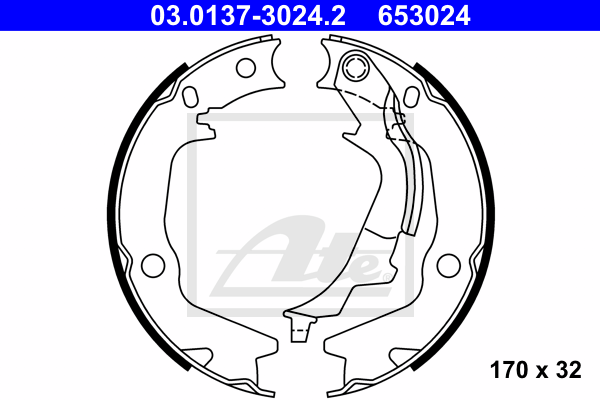 ATE 03.0137-3024.2 Kit ganasce, Freno stazionamento