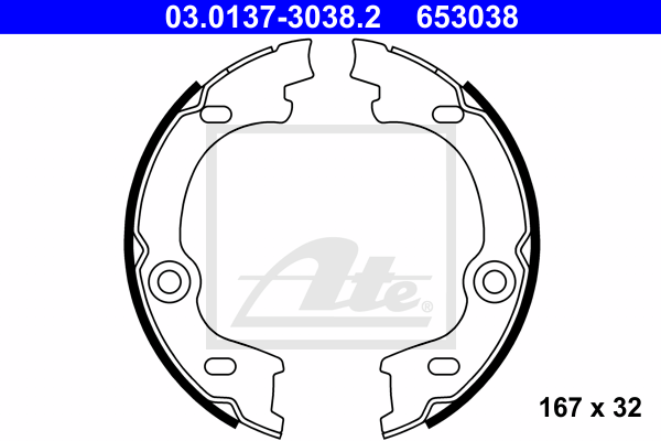 ATE 03.0137-3038.2 Kit ganasce, Freno stazionamento