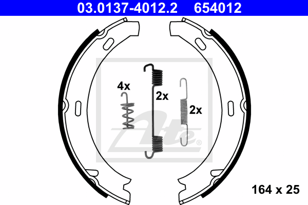 ATE 03.0137-4012.2 Kit ganasce, Freno stazionamento