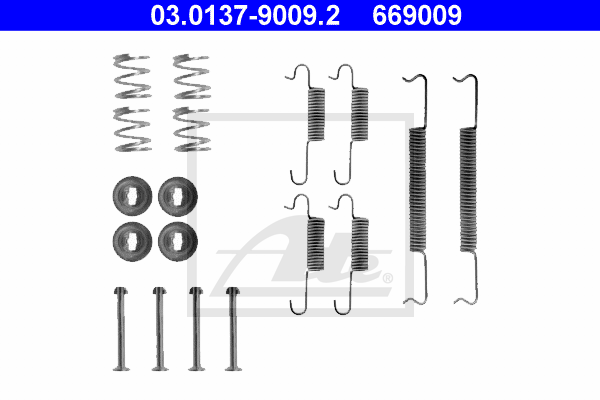 ATE 03.0137-9009.2 Kit accessori, Ganasce freno