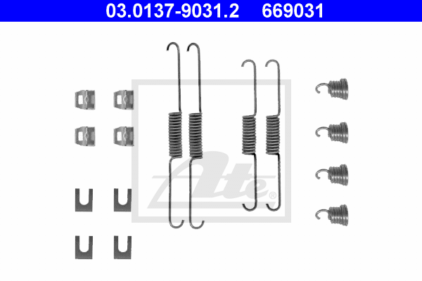 ATE 03.0137-9031.2 Kit accessori, Ganasce freno