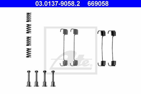 ATE 03.0137-9058.2 Kit accessori, Ganasce freno stazionamento