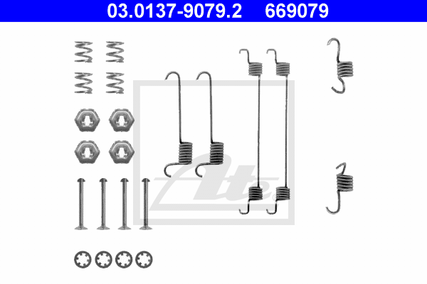 ATE 03.0137-9079.2 Kit accessori, Ganasce freno-Kit accessori, Ganasce freno-Ricambi Euro