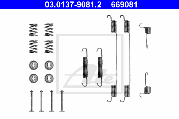 ATE 03.0137-9081.2 Kit accessori, Ganasce freno