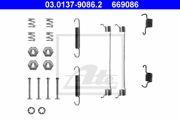 ATE 03.0137-9086.2 Kit accessori, Ganasce freno